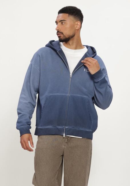 Donkerblauwe FLANEUR Sweater DOUBLE LOGO ZIP-UP - large