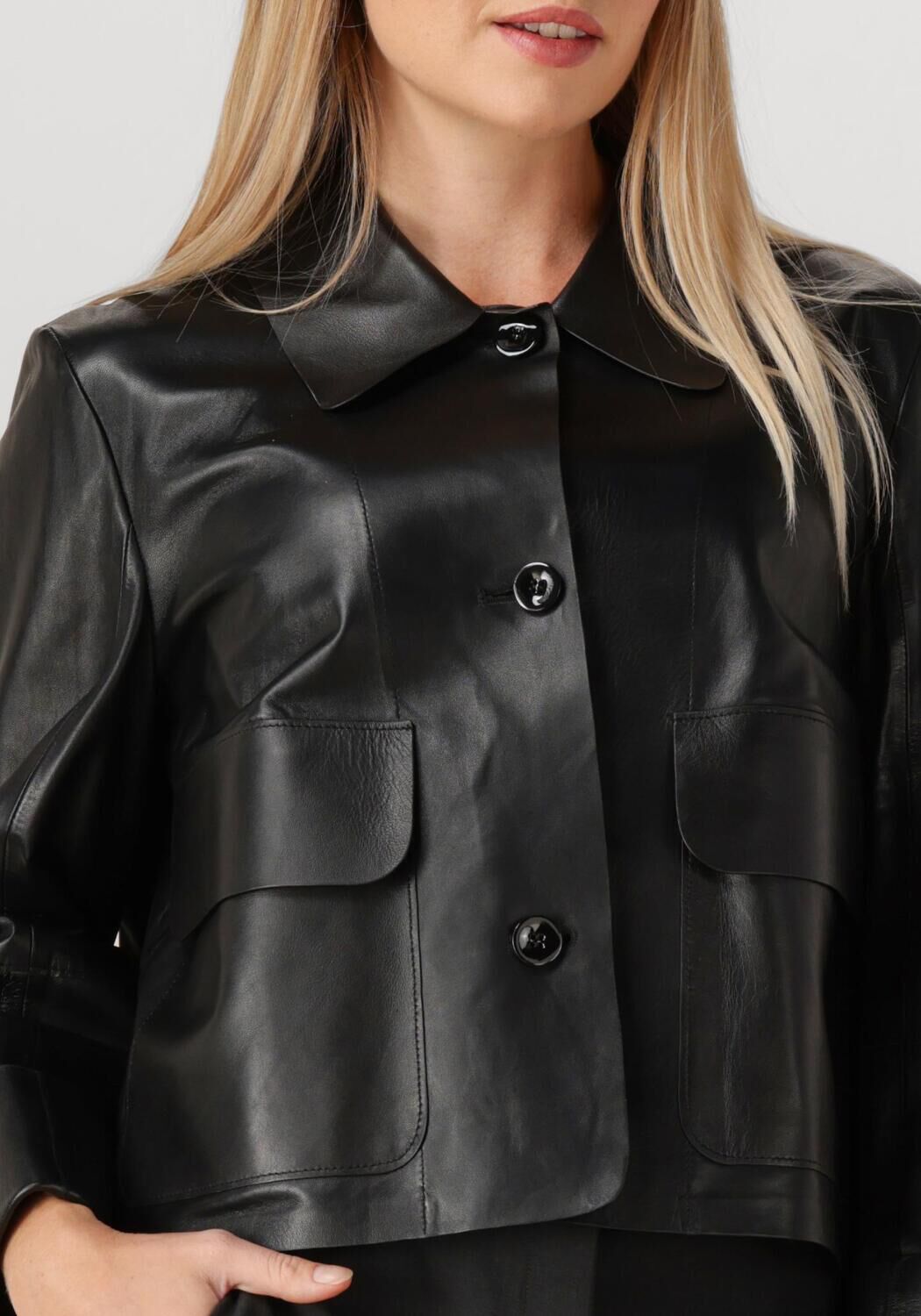 Zwarte MARC CAIN COLLECTION Leren jas ZC 31.06 L03 - large