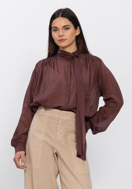 Bruine FORTE FORTE Blouses CO/SE VOILE BOW-TIE SHIRT - large