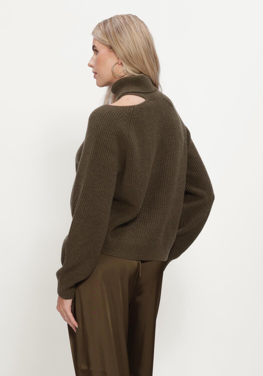 Donkergroene DANTE6 Trui MARENNA ASYMMETRICAL SWEATER - large