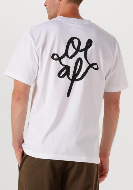 Witte OLAF HUSSEIN T-shirt MONOGRAM GRAPHIC TEE - large
