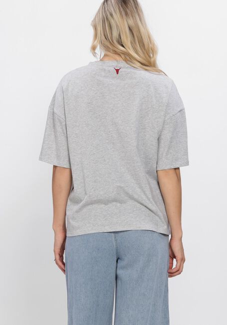 Lichtgrijze ALIX THE LABEL T-shirt LADIES KNITTED FADED EAGEL T-SHIRT - large