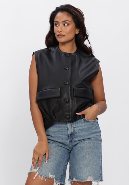 Zwarte STUDIO AR Gilet DANIELA SHEEP VEG NAPPA - large