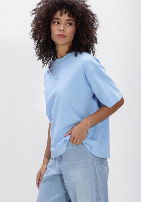 Lichtblauwe OLAF HUSSEIN T-shirt RETRO LOGO BOXY TEE - large