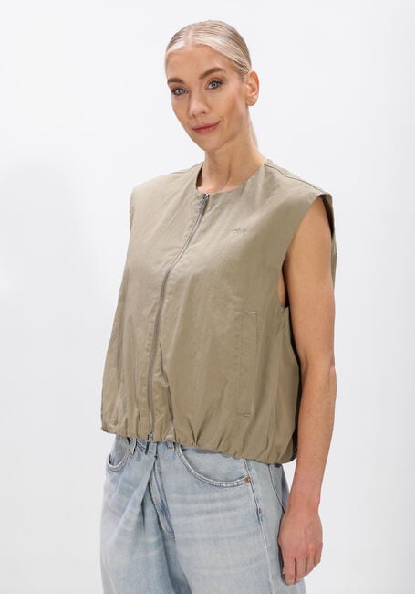 Khaki OLAF HUSSEIN Bodywarmer ZIP UP GILET - large