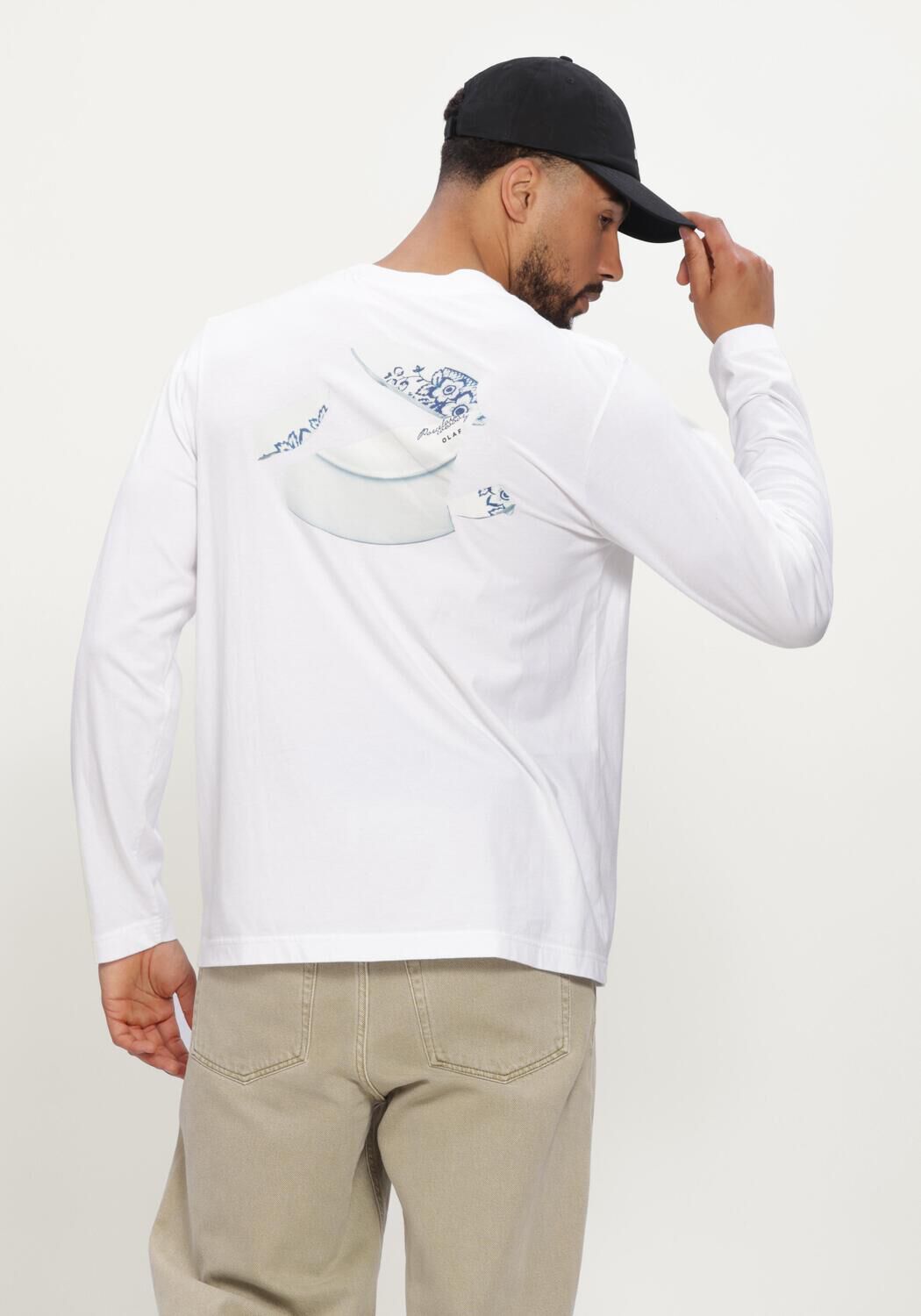 Witte OLAF HUSSEIN T-shirt BROKEN PLATE LS TEE - large