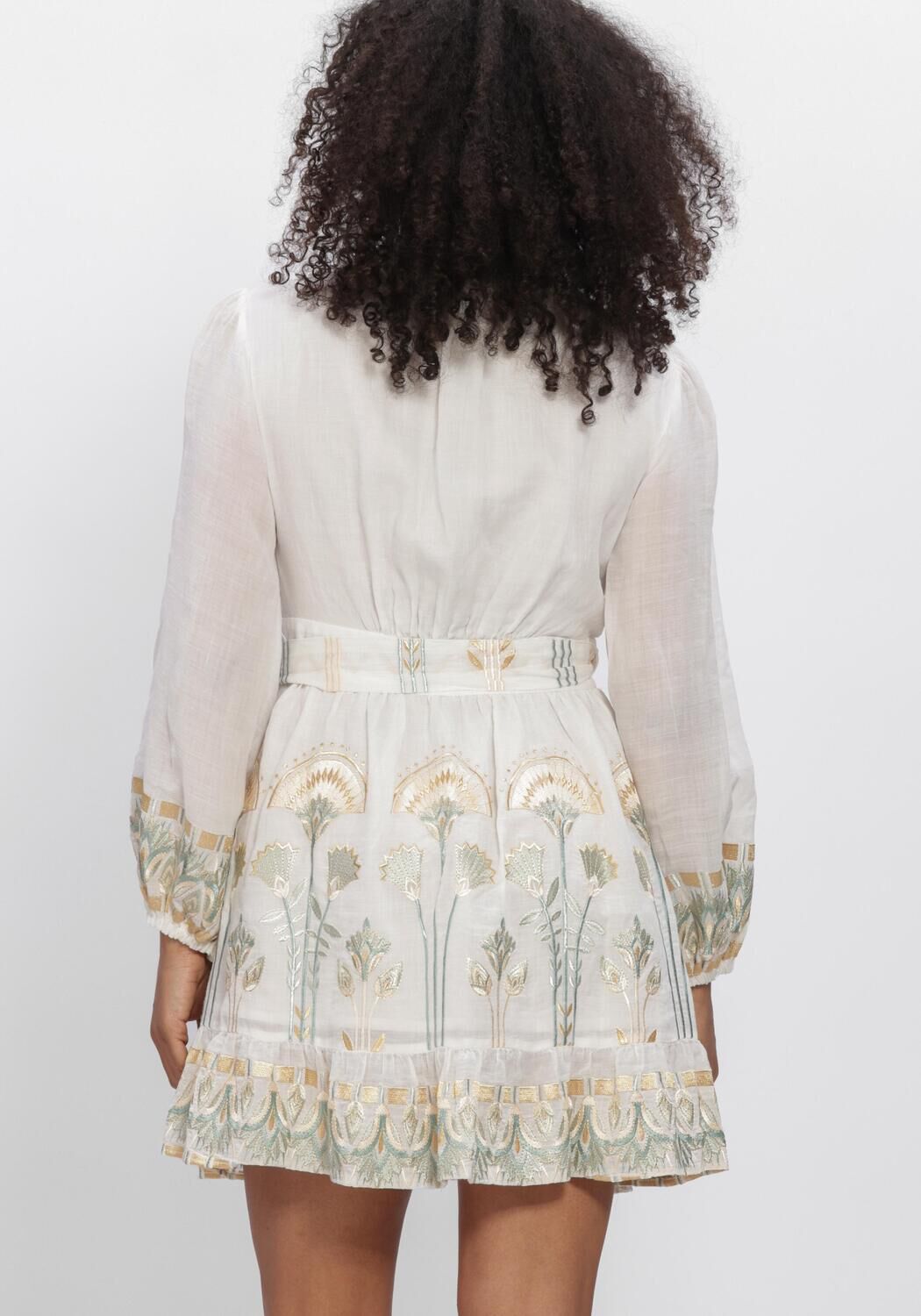 Witte GREEK ARCHAIC KORI Mini jurk S6K-4073174 - large
