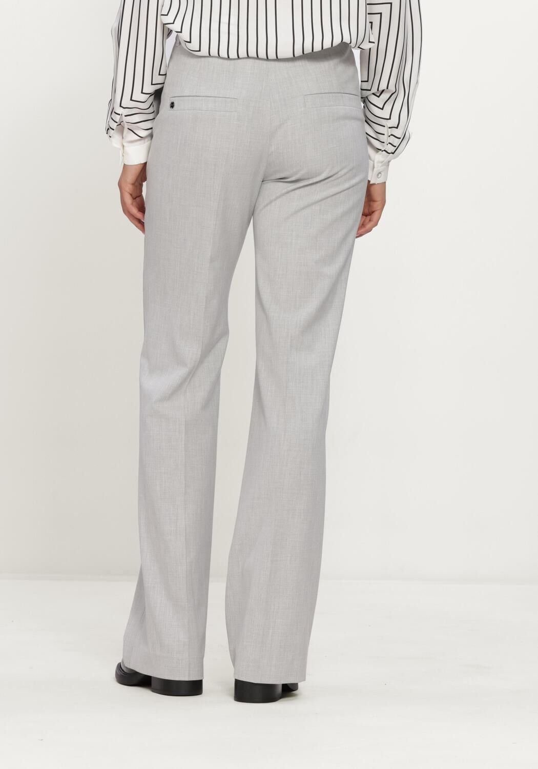 Lichtgrijze MARC CAIN COLLECTION Flared broek PANTALON FAID - large
