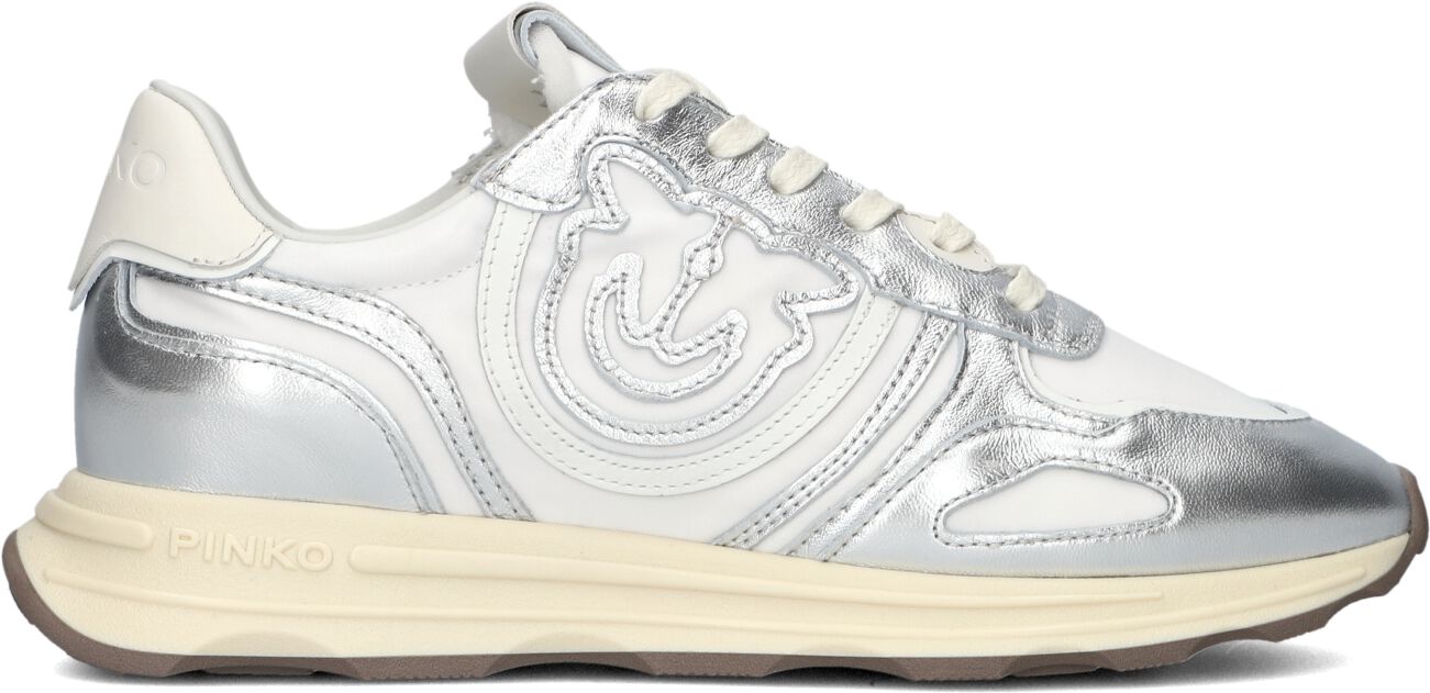 Pinko Lage Sneakers Dames Zoe 01, Maat: 41, Materiaal: Leer, Kleur: Zilver