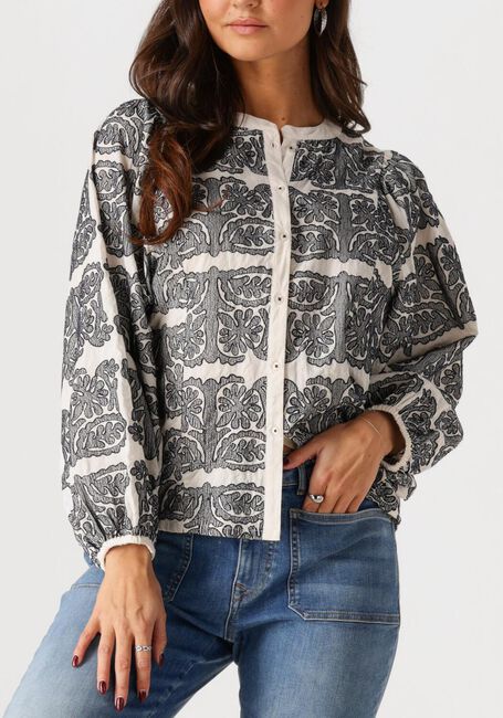 Ecru SUMMUM Blouses LONGSLEEVE BOUSE TILE EMBROIDERY - large