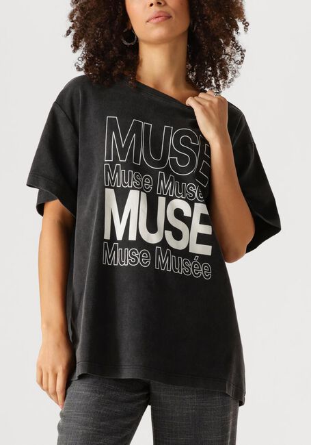 Zwarte COPENHAGEN MUSE T-shirt CMMUSE-LOGO-TEE - large