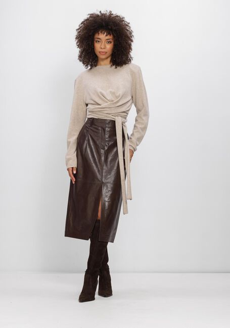 Bruine DANTE6 Midirok LENNIE LEATHER PENCIL SKIRT - large