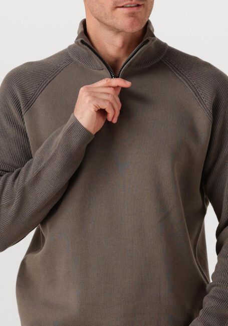 Taupe GENTI Trui TURTLE ZIP - large