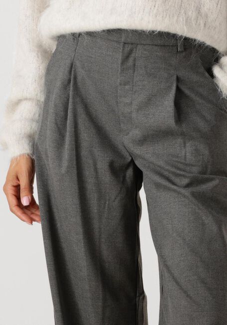 Grijze GESTUZ Wijde broek GZPAULA MELANGE MW WIDE PANTS - large