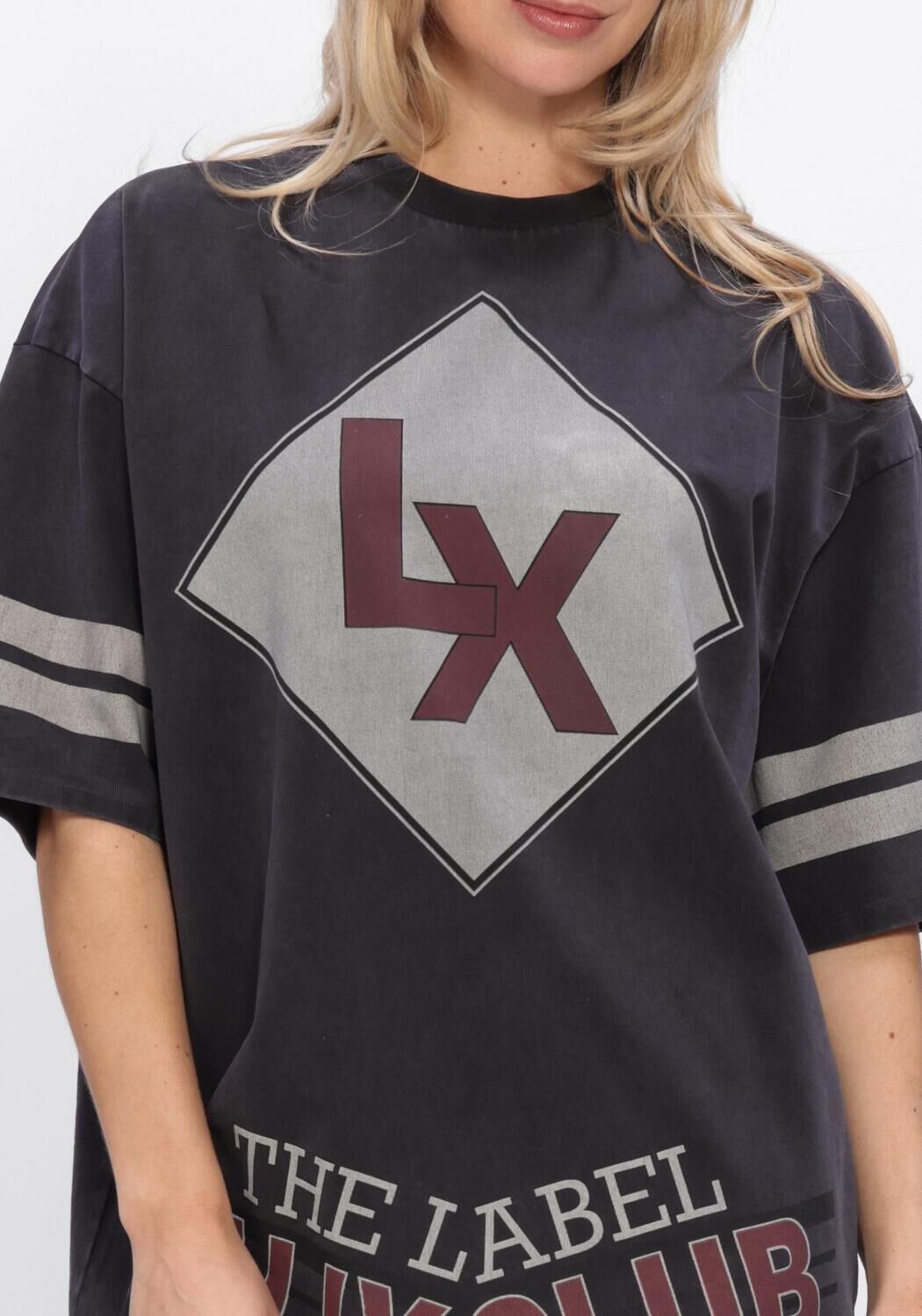 Grijze ALIX THE LABEL T-shirt LADIES KNITTED SPORTY T-SHIRT DRESS - large