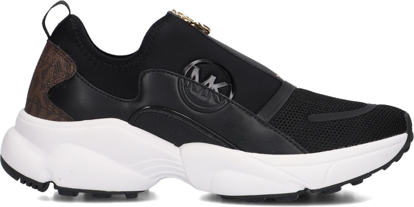 Michael Kors Lage Sneakers Dames Sami Zip Trainer, Maat: 39, Materiaal: Leatherlook, Kleur: Bruin