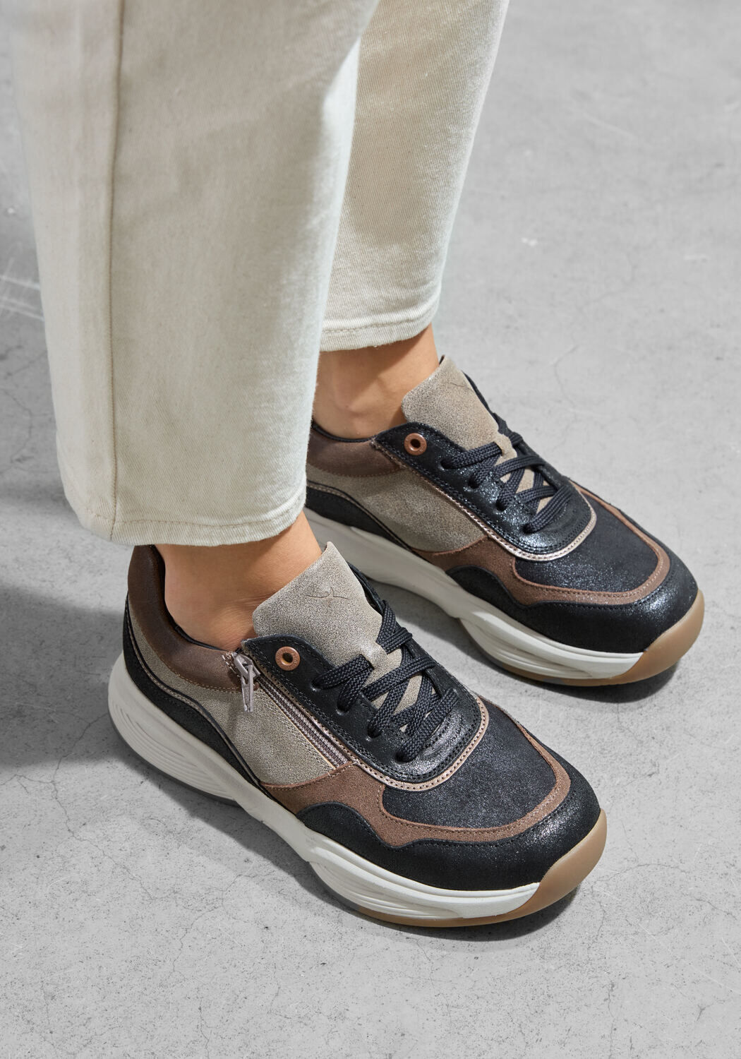 Zwarte XSENSIBLE Lage sneakers COMBI G SNEAKER - large