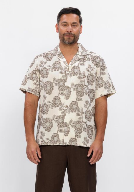 Beige LES DEUX Casual overhemd LESLEY FLOWER JACQUARD SS SHIRT - large