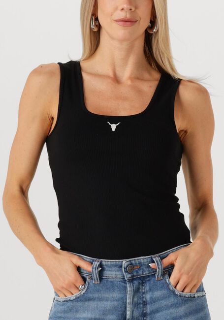 Zwarte ALIX THE LABEL Top LADIES KNITTED TANKTOP - large