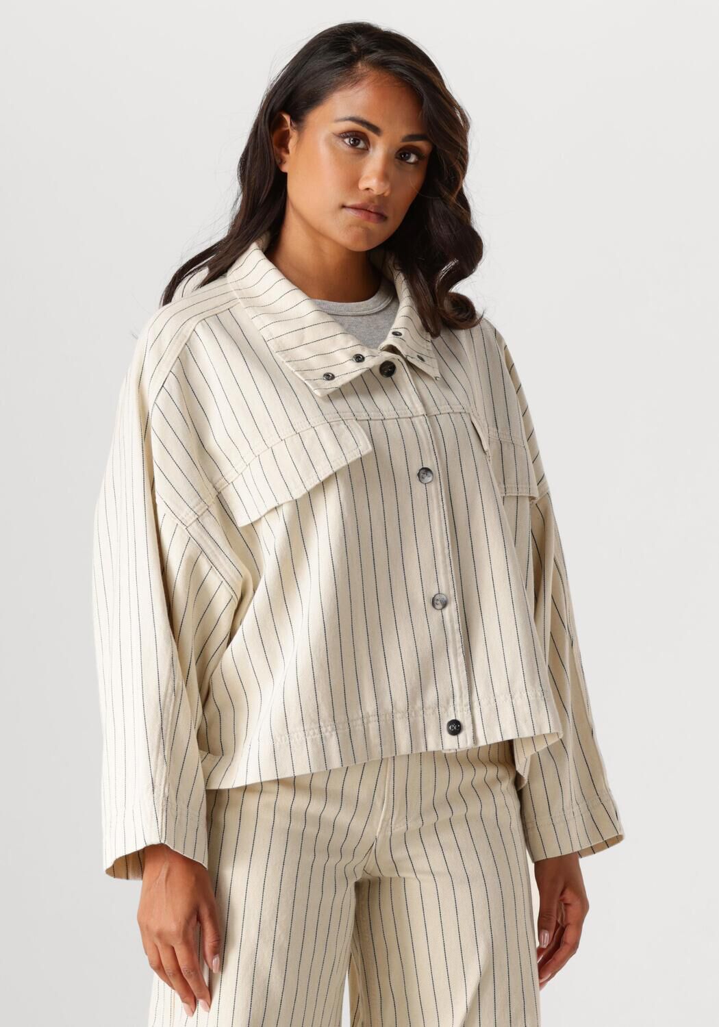 Co'Couture Jack Dames Light Pin Box Jacket, Maat: L, Kleur: Ecru