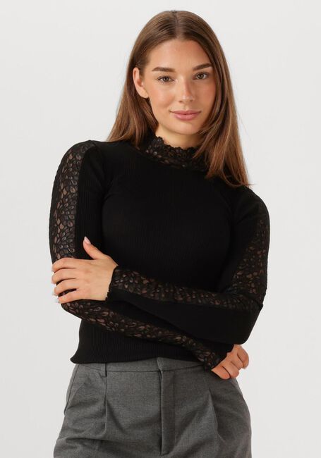 Zwarte ROSEMUNDE Top BEATHA LS REGULAR LACE - large