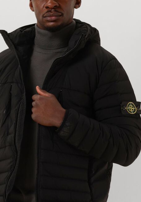 Zwarte STONE ISLAND Gewatteerde jas JACKET - large
