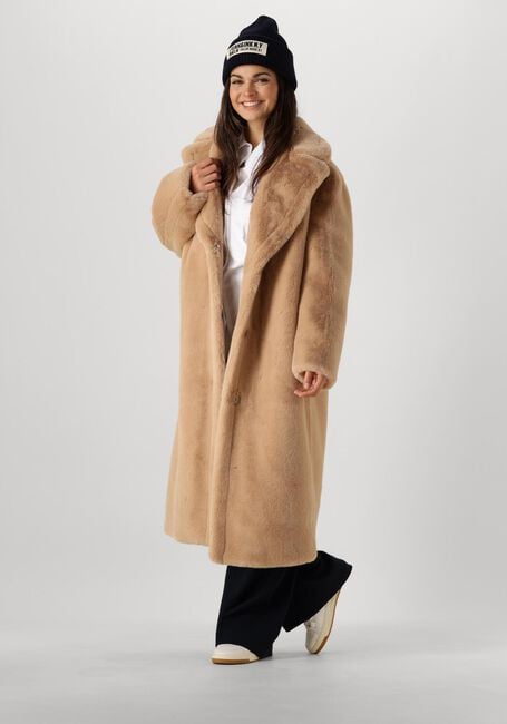 Beige STAND STUDIO Faux fur jas MARIA COAT SOFT - large