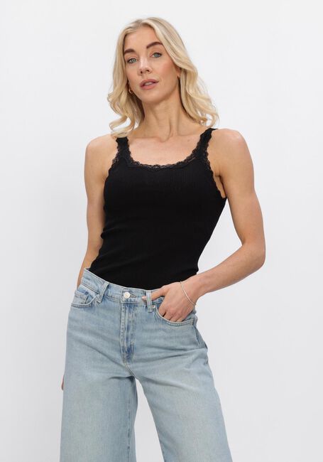 Zwarte ROSEMUNDE Top BABETTE DEEP BACK SILK TOP - large