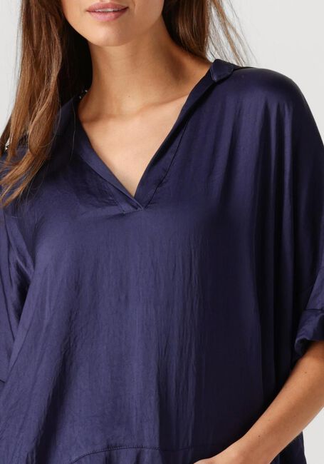 Donkerblauwe SUMMUM Top TOP SHORT SLEEVES SILKY TOUCH - large