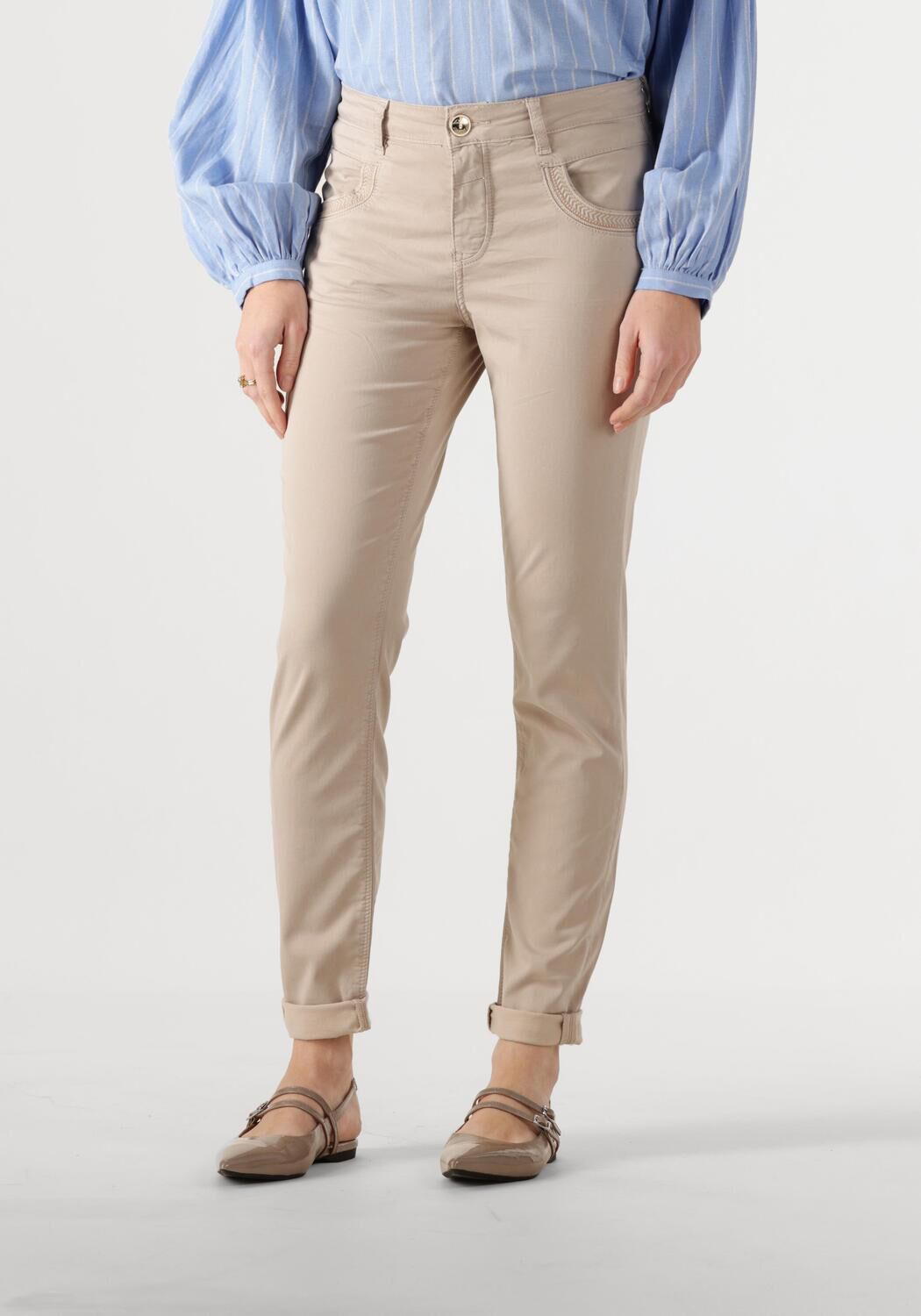 Mos Mosh Slim Fit Jeans Dames Mmnaomi Treasure Pant, Maat: 33, Kleur: Beige afbeelding 1