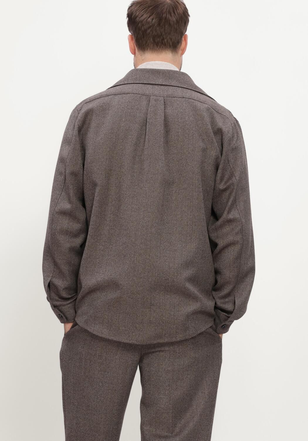 Bruine PROFUOMO Overshirt OVERSHIRT MOULINE - large