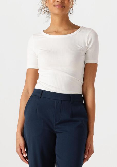 Witte TOMMY HILFIGER T-shirt SLIM 5X2 RIB C-NK SS - large