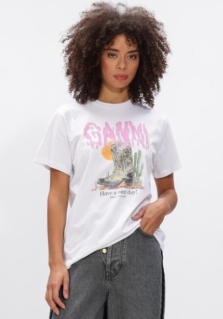 Witte GANNI Tops & T-shirts BASIC COTTON JEESEY T SHIRT - large