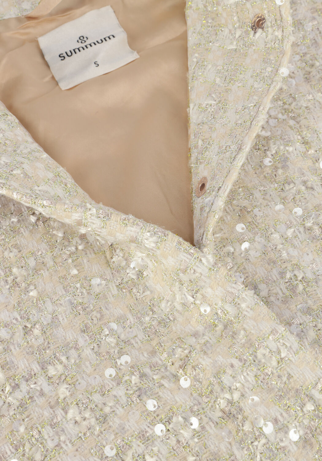 Beige SUMMUM Jack JACKET TWEED SEQUINS - large