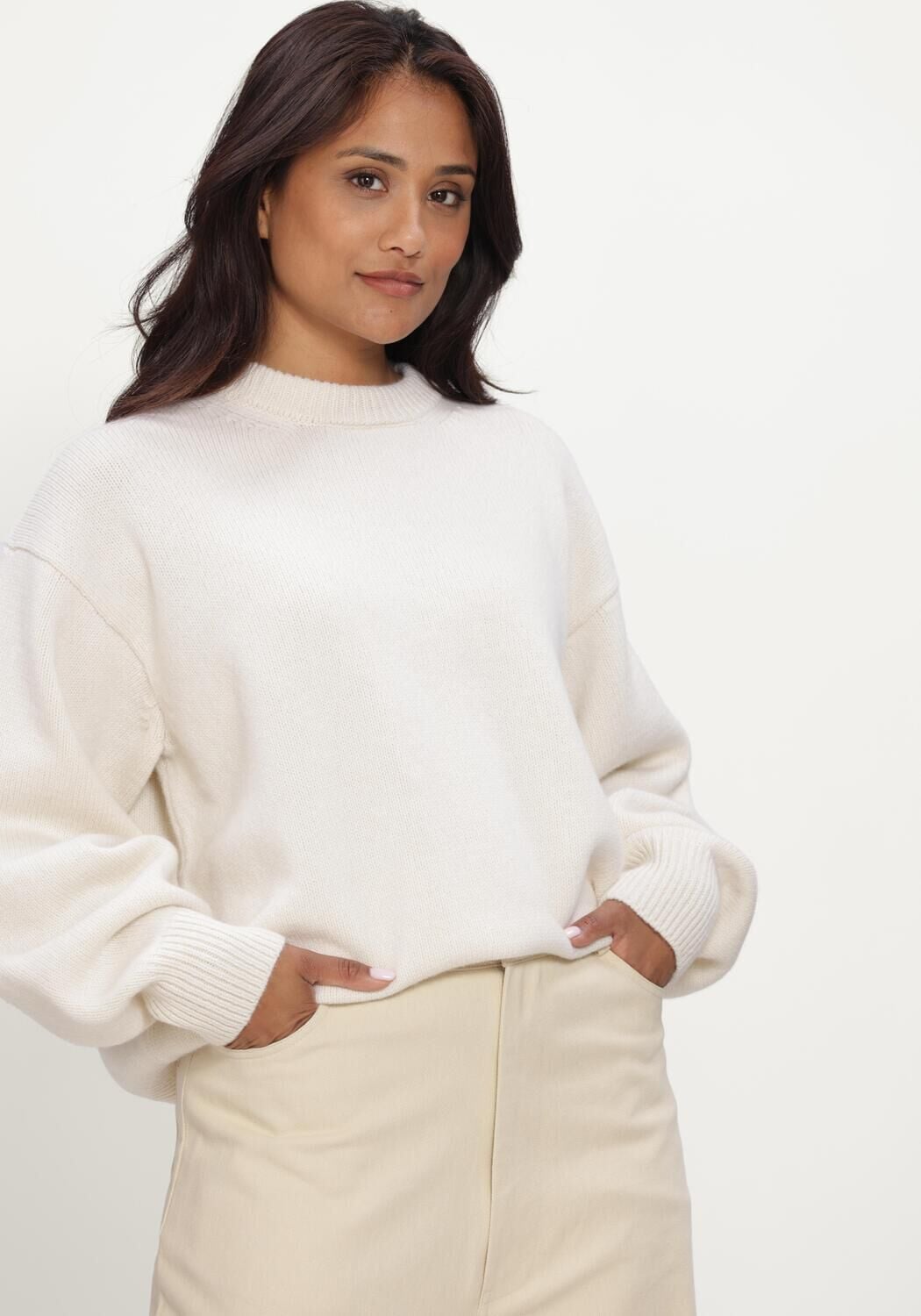 Witte RHUNE Trui JUNE KNIT - large