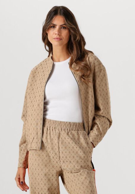 Beige ALIX THE LABEL Jack LADIES WOVEN LOGO JACKET - large