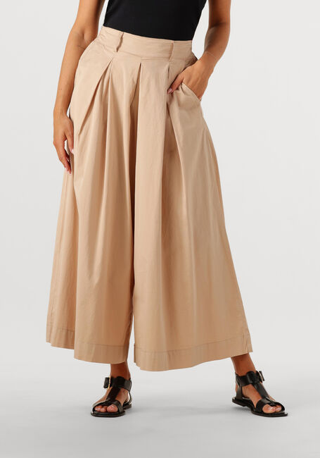 Beige SUMMUM Wijde broek CULOTTE LT WT STRETCH POPLIN - large