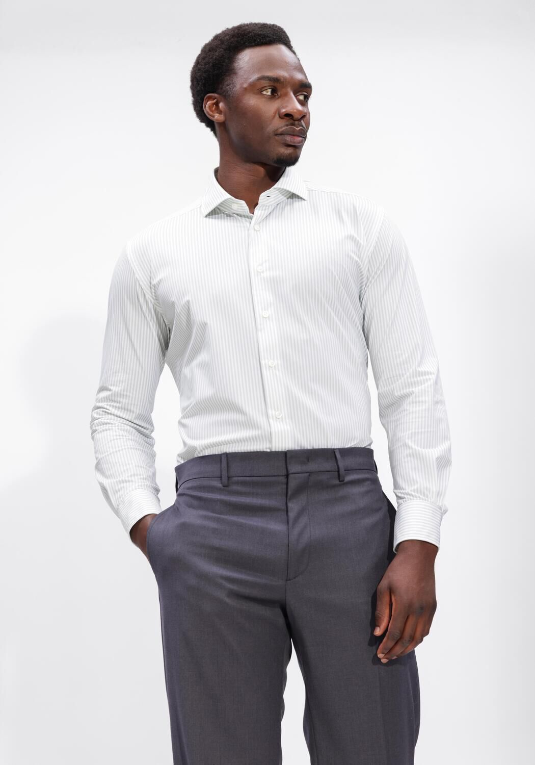 Witte XACUS Klassiek overhemd ACTIVE SHIRT 520ML - large