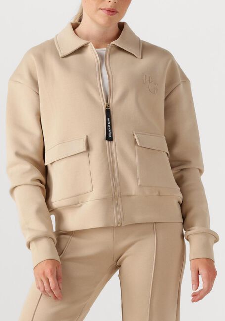 Beige HOUSE OF GRAVITY Vest TAILORED ZIP CARDIGAN - large