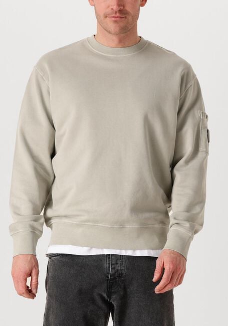 Gebroken wit CP COMPANY Trui SWEATSHIRTS CREW NECK IN BRUSHED EMERIZED DIAGONAL FLEECE - large