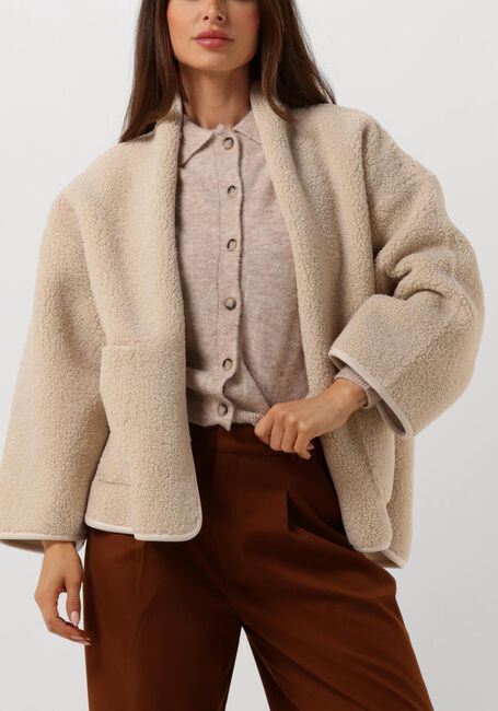 Zand KNIT-TED Leren jas JOKO - large