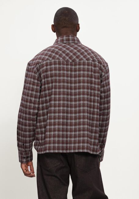 Bruine OLAF HUSSEIN Casual overhemd FLANNEL BOXY SHIRT - large