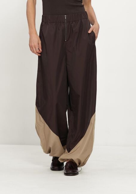 Bruine CO'COUTURE Wijde broek ALORACC BLOCK PANT - large