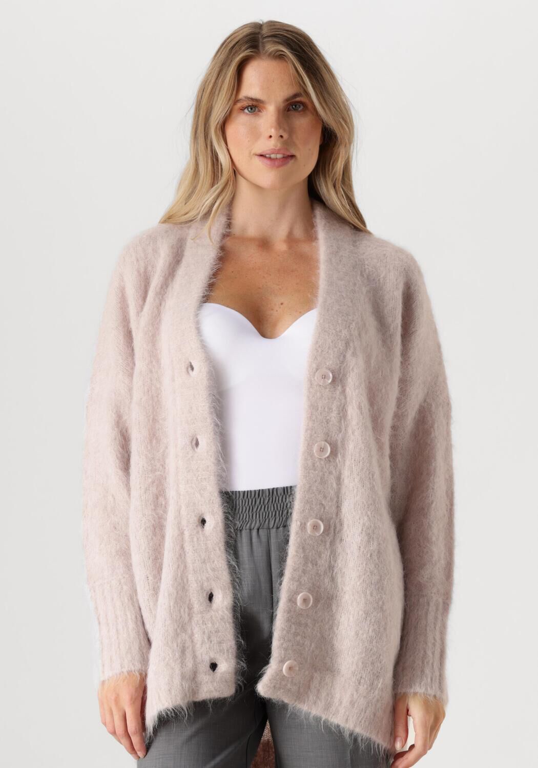 Dante6 Vest Dames Mimeo Relaxed Sweater, Maat: L, Kleur: Roze