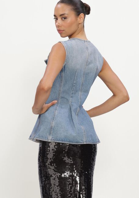 Lichtblauwe ROTATE Top FLARED DENIM TOP - large
