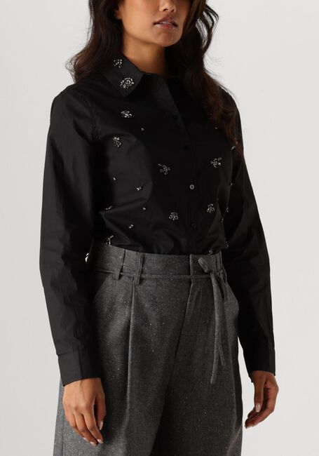 Zwarte SUMMUM Blouses BLOUSE CRISPY POPLIN DIAMANTS - large