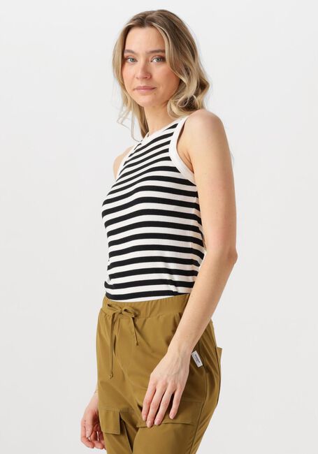 Zwarte PENN & INK Top SINGLET SMALL STRIPE - large
