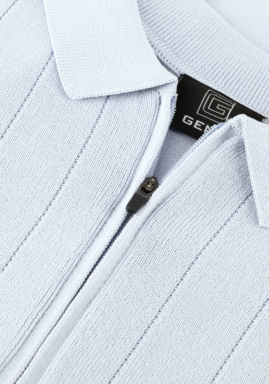 Lichtblauwe GENTI Polo POLO ZIP SS 1260 - large