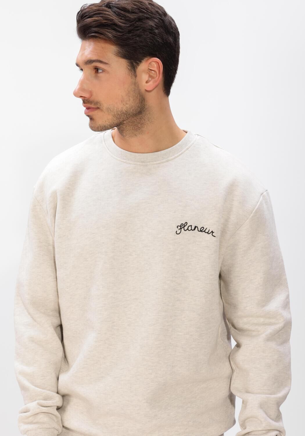 Grijze FLANEUR Sweater SIGNATURE SWEATER - large