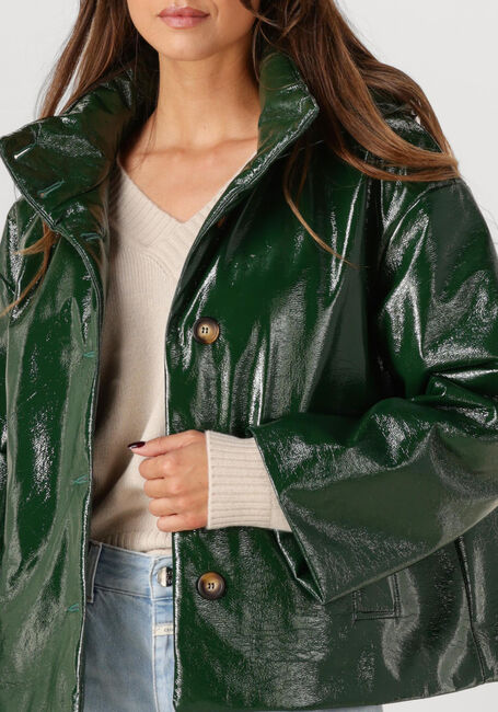 Donkergroene MON FRAC Jack SHORT JACKET CRACQUELE - LINED MATELASS - large